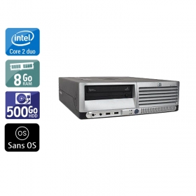 HP Compaq dc7700 SFF Core 2 Duo 8Go RAM 500Go HDD Sans OS