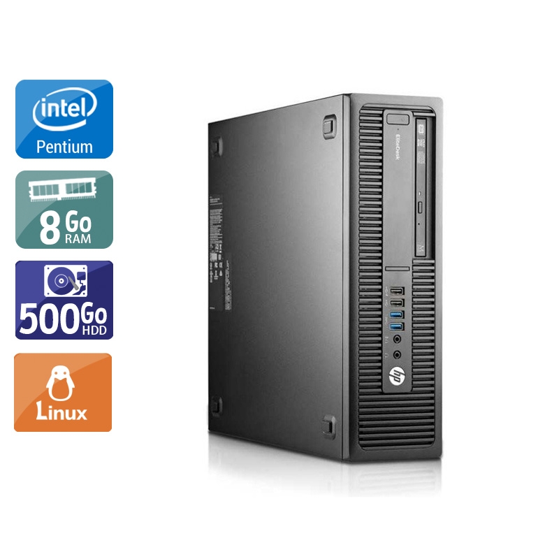 HP EliteDesk 800 G1 SFF Pentium G Dual Core 8Go RAM 500Go HDD Linux