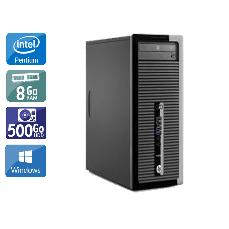 HP ProDesk 400 G1 Tower Pentium G Dual Core 8Go RAM 500Go HDD Windows 10