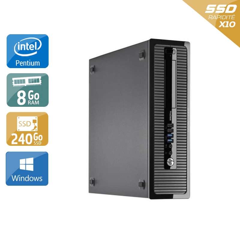 HP ProDesk 400 G1 SFF Pentium G Dual Core 8Go RAM 240Go SSD Windows 10