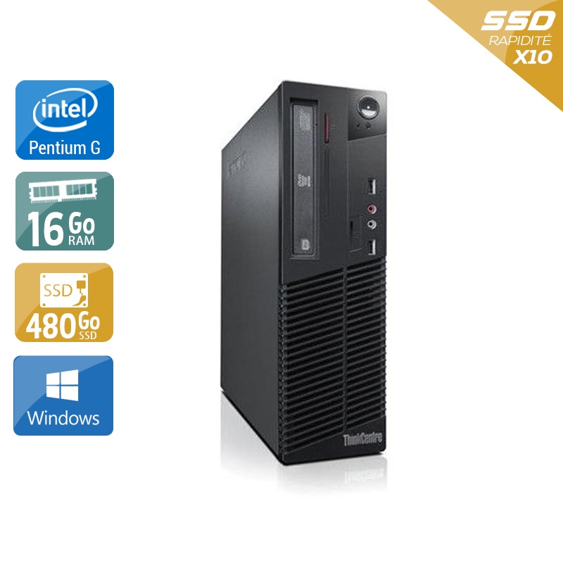 Lenovo ThinkCentre M72E SFF Pentium G Dual Core - 16Go RAM 480Go SSD Windows 10  État correctOccasion certifiée reconditionnée Bon état -  reconditionné disponible sur Kiatoo