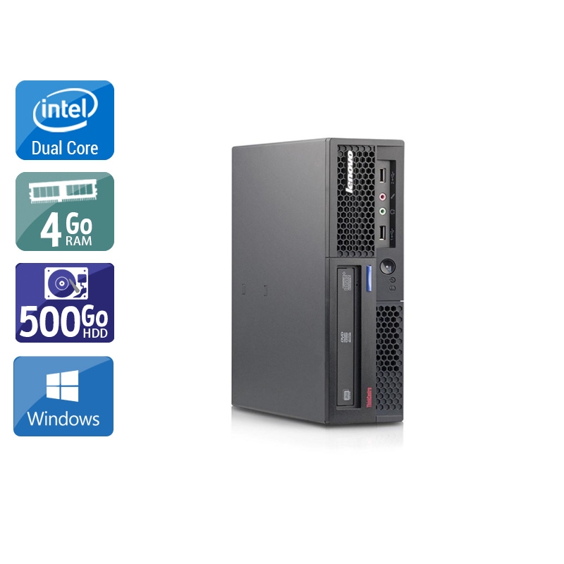 Acheter Lenovo ThinkCentre M58 USFF Dual Core - 4Go RAM 500Go HDD Windows 10 Bon étatOccasion certifiée reconditionnée Bon état - 190,83 € Lenovo ThinkCentre M58 USFF Dual Core - 4Go RAM 500Go HDD Windows 10 Bon étatOccasion certifiée reconditionnée Bon état - reconditionné disponible sur Kiatoo