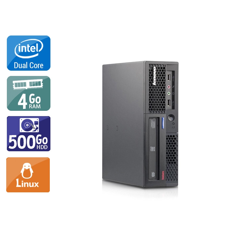 Lenovo ThinkCentre M58 USFF Dual Core - 4Go RAM 500Go HDD Linux  État correctOccasion certifiée reconditionnée Bon état -  reconditionné disponible sur Kiatoo