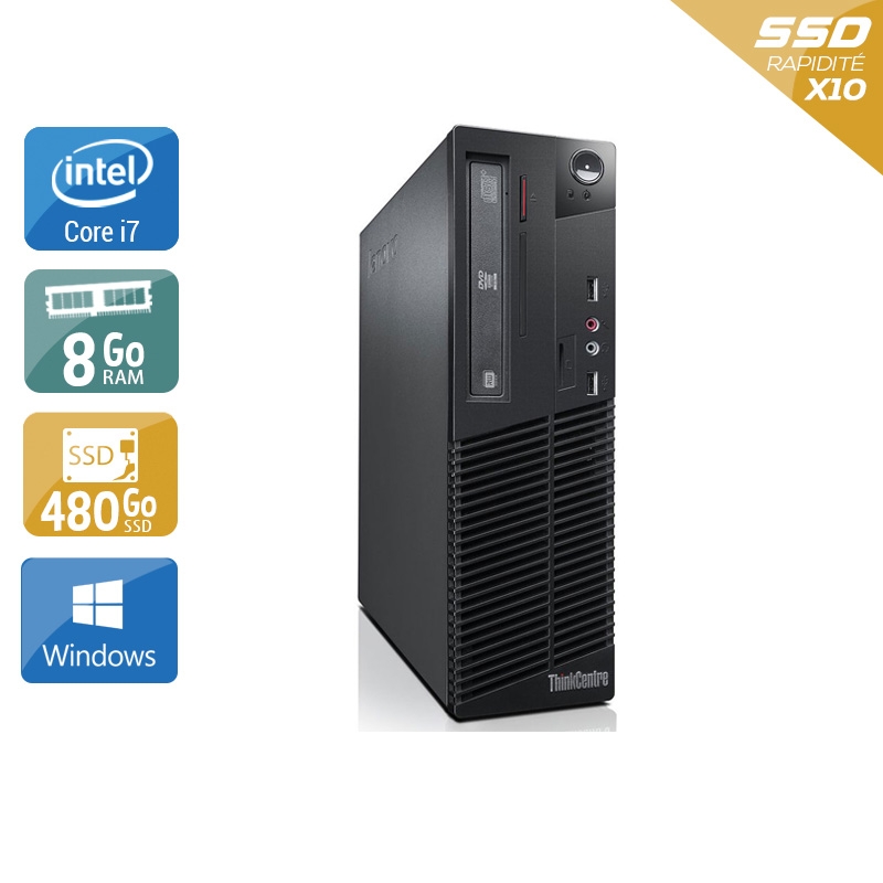 Lenovo ThinkCentre M73 SFF i7 - 8Go RAM 480Go SSD Windows 10  Bon étatOccasion certifiée reconditionnée Bon état -  reconditionné disponible sur Kiatoo