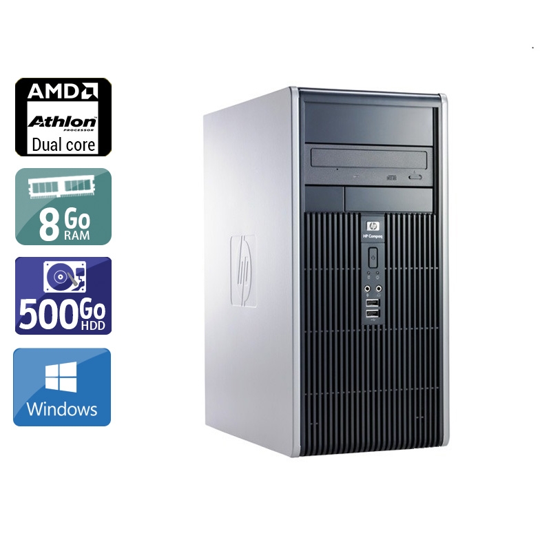 Acheter HP Compaq dc5850 Tower AMD Athlon Dual Core - 8Go RAM 500Go HDD Windows 10 État correctOccasion certifiée reconditionnée Bon état - 165,83 € HP Compaq dc5850 Tower AMD Athlon Dual Core - 8Go RAM 500Go HDD Windows 10 État correctOccasion certifiée reconditionnée Bon état - reconditionné disponible sur Kiatoo