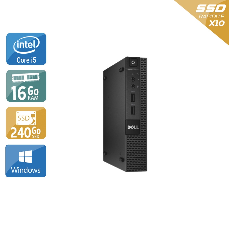 Dell Optiplex 9020M USDT i5 - 16Go RAM 240Go SSD Windows 10  Très bon étatOccasion certifiée reconditionnée Bon état -  reconditionné disponible sur Kiatoo