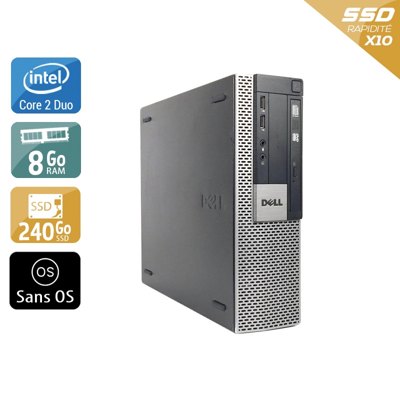 Dell Optiplex 960 SFF Core 2 Duo 8Go RAM 240Go SSD Sans OS