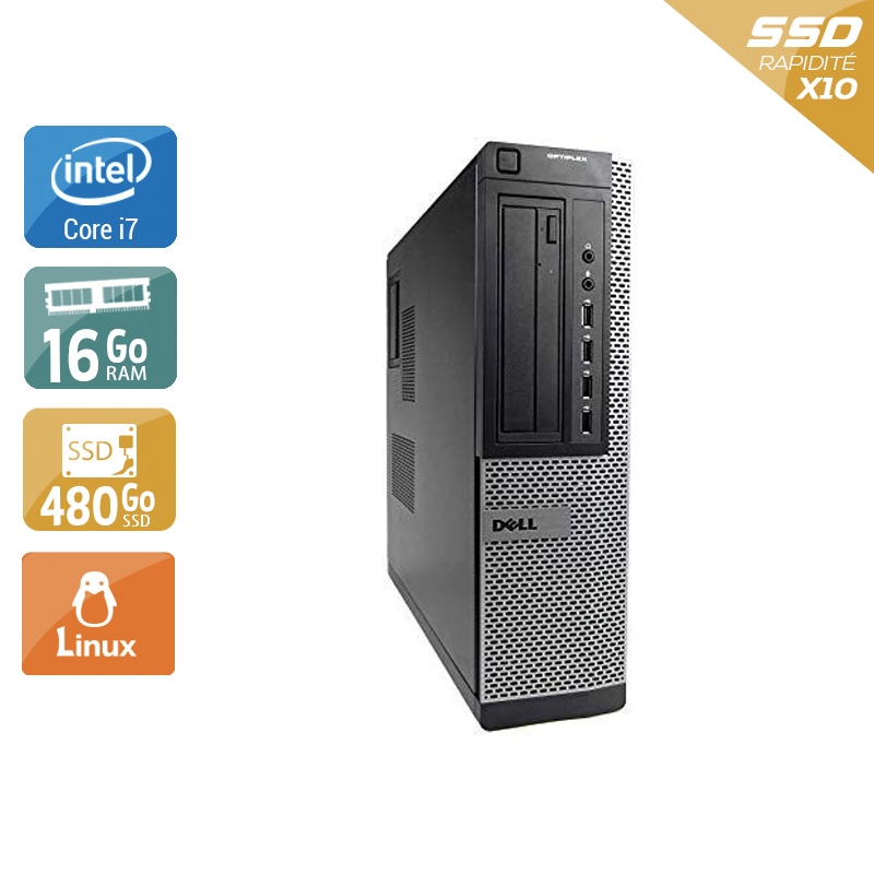 Dell Optiplex 990 Desktop i7 16Go RAM 480Go SSD Linux