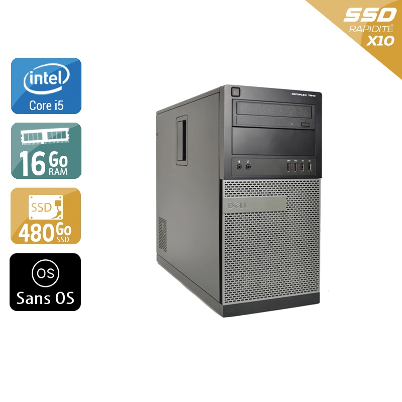Dell Optiplex 990 Tower i5 16Go RAM 480Go SSD Sans OS