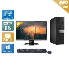 Dell Optiplex 7040 SFF Pentium G Dual Core Gen 6 avec Écran 19 pouces 8Go RAM 240Go SSD Windows 10