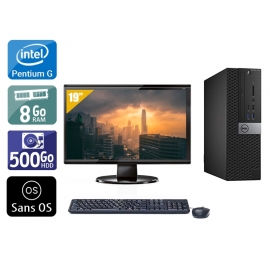 Dell Optiplex 7040 SFF Pentium G Dual Core Gen 6 avec Écran 19 pouces 8Go RAM 500Go HDD Sans OS