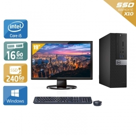 Dell Optiplex 7050 SFF i5 Gen 6 avec Écran 19 pouces 16Go RAM 240Go SSD Windows 10