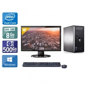 Dell Optiplex 760 Tower Dual Core avec Écran 19 pouces 8Go RAM 500Go HDD Windows 10