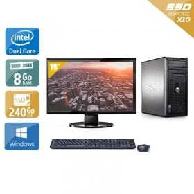 Dell Optiplex 760 Tower Dual Core avec Écran 19 pouces 8Go RAM 240Go SSD Windows 10