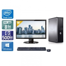 Dell Optiplex 780 Desktop Dual Core avec Écran 19 pouces 8Go RAM 500Go HDD Windows 10