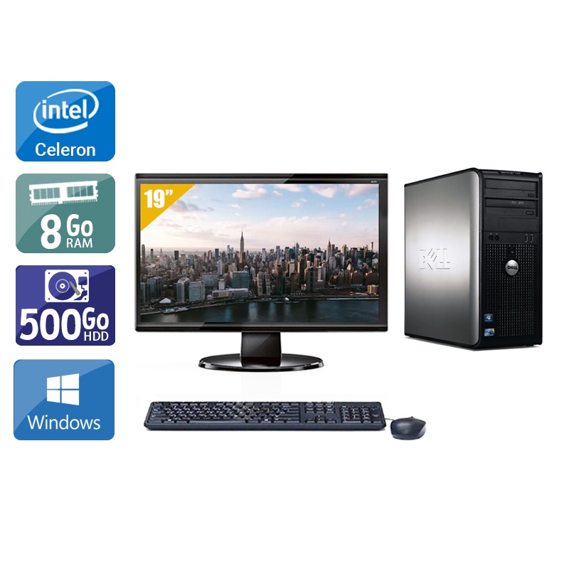 Dell Optiplex 780 Tower Celeron Dual Core + Écran - 19'' 8Go RAM 500Go HDD Windows 10  Bon étatOccasion certifiée reconditionnée Bon état -  reconditionné disponible sur Kiatoo