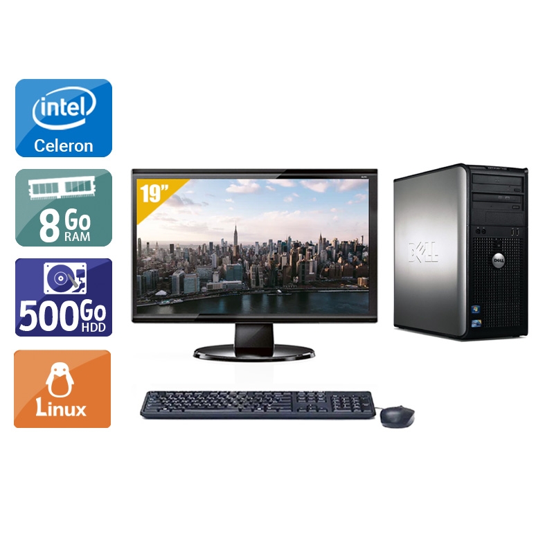 Dell Optiplex 780 Tower Celeron Dual Core + Écran - 19'' 8Go RAM 500Go HDD Linux  Bon étatOccasion certifiée reconditionnée Bon état -  reconditionné disponible sur Kiatoo