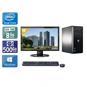 Dell Optiplex 780 Tower Dual Core avec Écran 19 pouces 8Go RAM 500Go HDD Windows 10