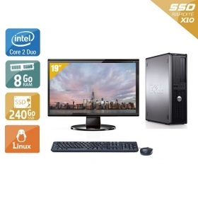 Dell Optiplex 780 SFF Core 2 Duo avec Écran 19 pouces 8Go RAM 240Go SSD Linux