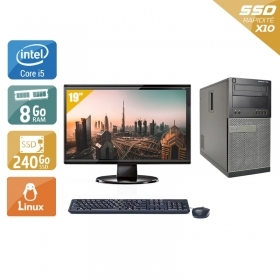 Dell Optiplex 790 Tower i5 avec Écran 19 pouces 8Go RAM 240Go SSD Linux