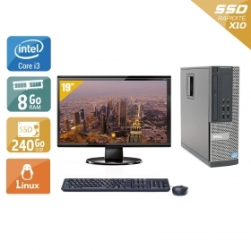 Dell Optiplex 790 SFF i3 avec Écran 19 pouces 8Go RAM 240Go SSD Linux
