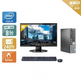 Dell Optiplex 790 USDT i5 avec Écran 19 pouces 8Go RAM 240Go SSD Linux