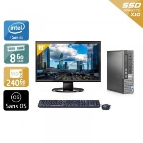 Dell Optiplex 790 USDT i5 avec Écran 19 pouces 8Go RAM 240Go SSD Sans OS