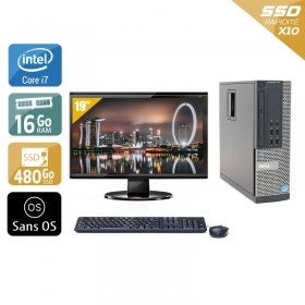 Dell Optiplex 9010 SFF i7 avec Écran 19 pouces 16Go RAM 480Go SSD Sans OS