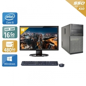 Dell Optiplex 9020 Tower i5 avec Écran 19 pouces 16Go RAM 480Go SSD Windows 10