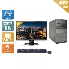 Dell Optiplex 9020 Tower i5 avec Écran 19 pouces 8Go RAM 240Go SSD Linux