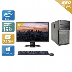 Dell Optiplex 9020 Tower i7 avec Écran 19 pouces 16Go RAM 240Go SSD Windows 10