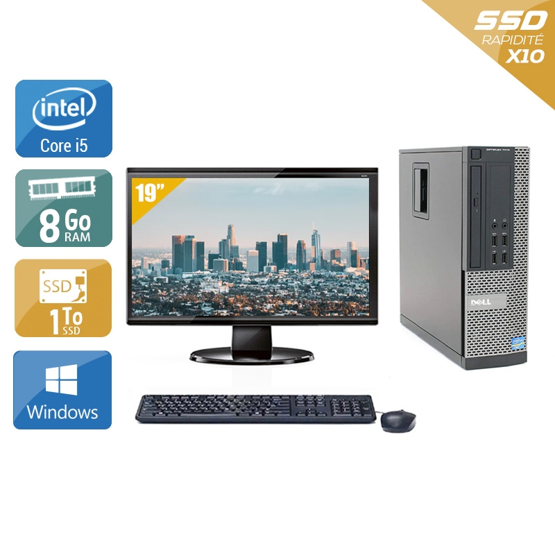 Dell Optiplex 9020 SFF i5 avec Écran 19 pouces 8Go RAM 1To SSD Windows 10