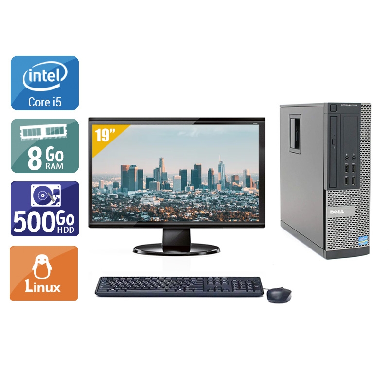 Dell Optiplex 9020 SFF i5 avec Écran 19 pouces 8Go RAM 500Go HDD Linux