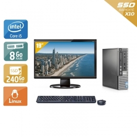 Dell Optiplex 9020 USDT i5 avec Écran 19 pouces 8Go RAM 240Go SSD Linux