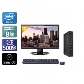 Dell Optiplex 9020M USDT i3 avec Écran 19 pouces 8Go RAM 500Go HDD Sans OS