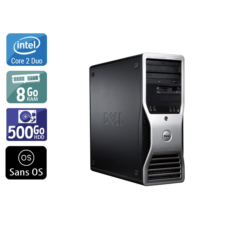 Dell Précision T3400 Tower Core 2 Duo 8Go RAM 500Go HDD Sans OS