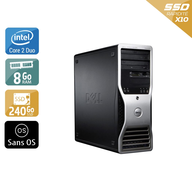 Dell Précision 390 Tower Core 2 Duo 8Go RAM 240Go SSD Sans OS