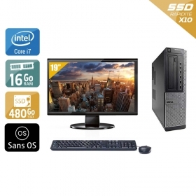 Dell Optiplex 790 Desktop i7 avec Écran 19 pouces 16Go RAM 480Go SSD Sans OS