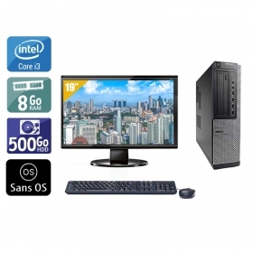 Dell Optiplex 9010 Desktop i3 avec Écran 19 pouces 8Go RAM 500Go HDD Sans OS
