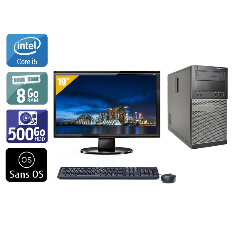 Dell Optiplex 9010 Tower i5 + Écran - 19'' 8Go RAM 500Go HDD Sans OS  Bon étatOccasion certifiée reconditionnée Bon état -  reconditionné disponible sur Kiatoo