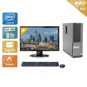 Dell Optiplex 9010 SFF i5 avec Écran 19 pouces 8Go RAM 240Go SSD Linux