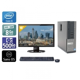 Dell Optiplex 9010 SFF i5 avec Écran 19 pouces 8Go RAM 500Go HDD Sans OS