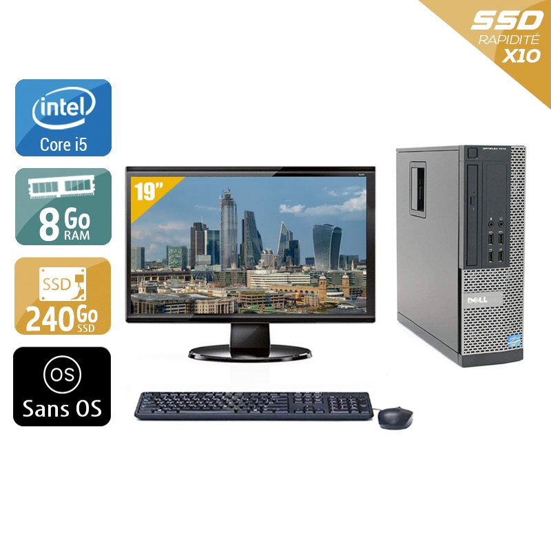 Dell Optiplex 9010 SFF i5 + Écran - 19'' 8Go RAM 240Go SSD Sans OS  Bon étatOccasion certifiée reconditionnée Bon état -  reconditionné disponible sur Kiatoo
