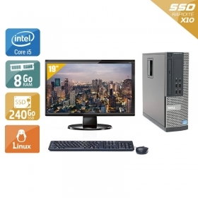 Dell Optiplex 990 SFF i5 avec Écran 19 pouces 8Go RAM 240Go SSD Linux