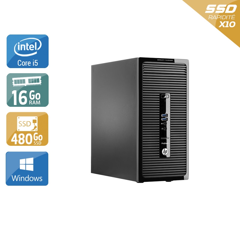 Acheter HP ProDesk 400 G2 Tower i5 - 16Go RAM 480Go SSD Windows 10 Bon étatOccasion certifiée reconditionnée Bon état - 265,83 € HP ProDesk 400 G2 Tower i5 - 16Go RAM 480Go SSD Windows 10 Bon étatOccasion certifiée reconditionnée Bon état - reconditionné disponible sur Kiatoo