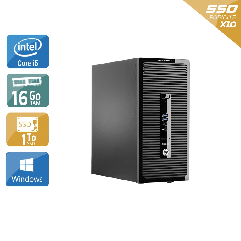 HP ProDesk 400 G2 Tower i5 16Go RAM 1To SSD Windows 10