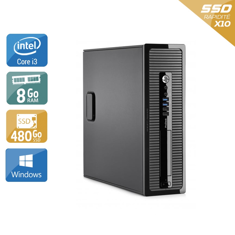 HP ProDesk 400 G2 SFF i3 8Go RAM 480Go SSD Windows 10