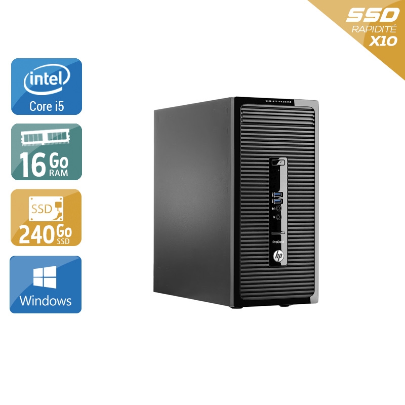 HP ProDesk 490 G2 Tower i5 16Go RAM 240Go SSD Windows 10
