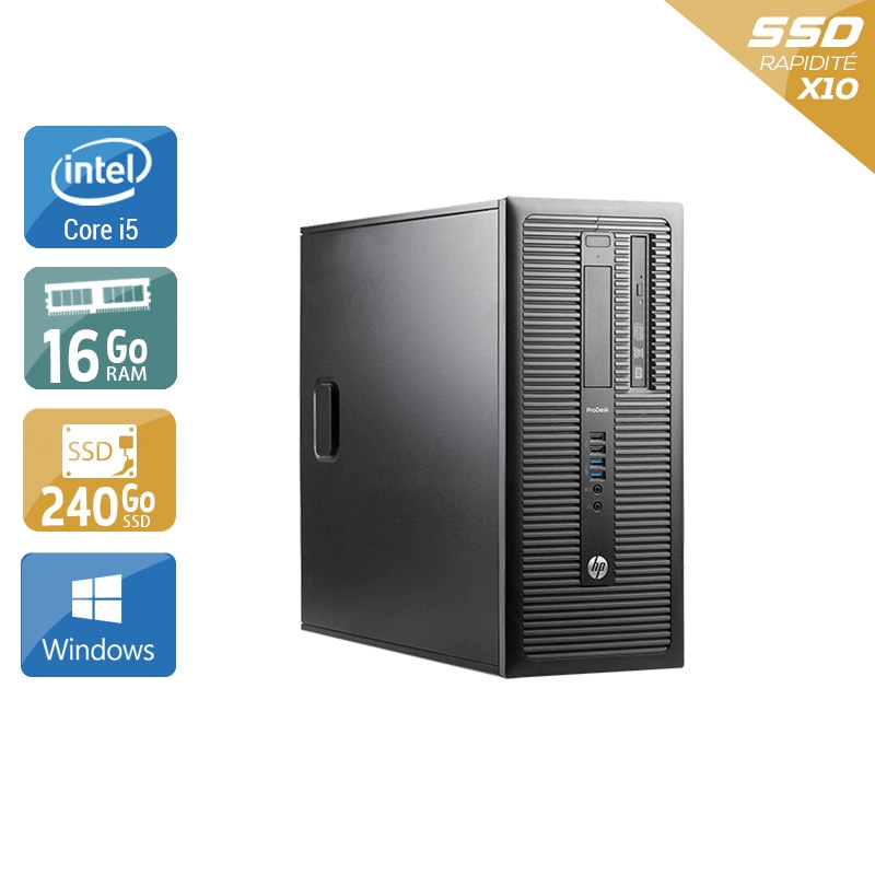 HP ProDesk 600 G1 Tower i5 16Go RAM 240Go SSD Windows 10