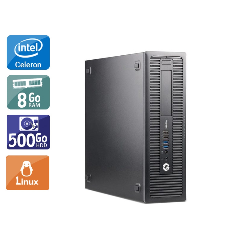 HP ProDesk 600 G1 SFF Celeron Dual Core 8Go RAM 500Go HDD Linux